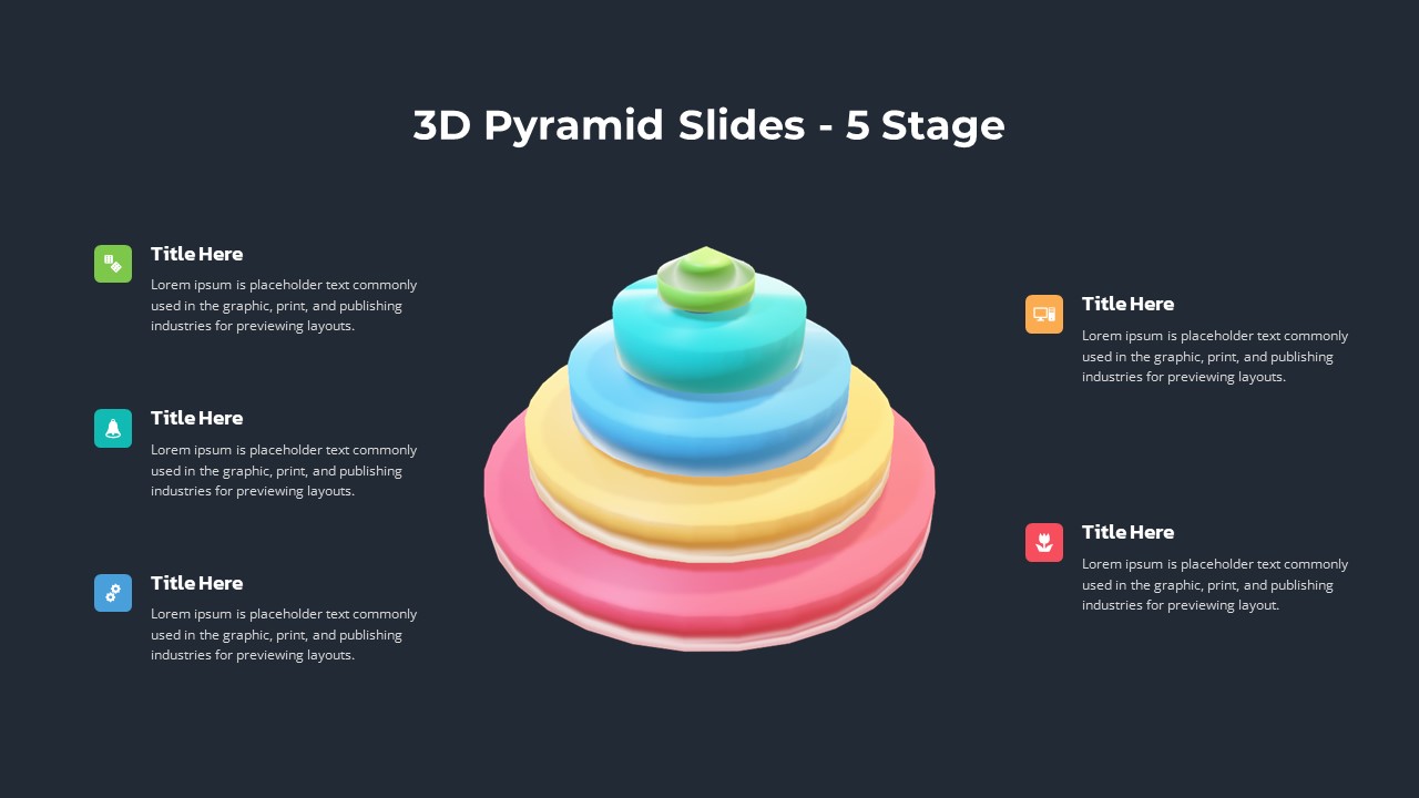 5 Stage 3D Pyramid Slides Dark