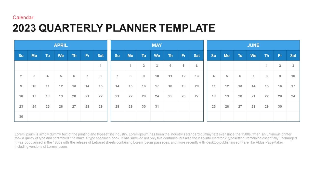 Quarterly Planner PowerPoint Template 2023