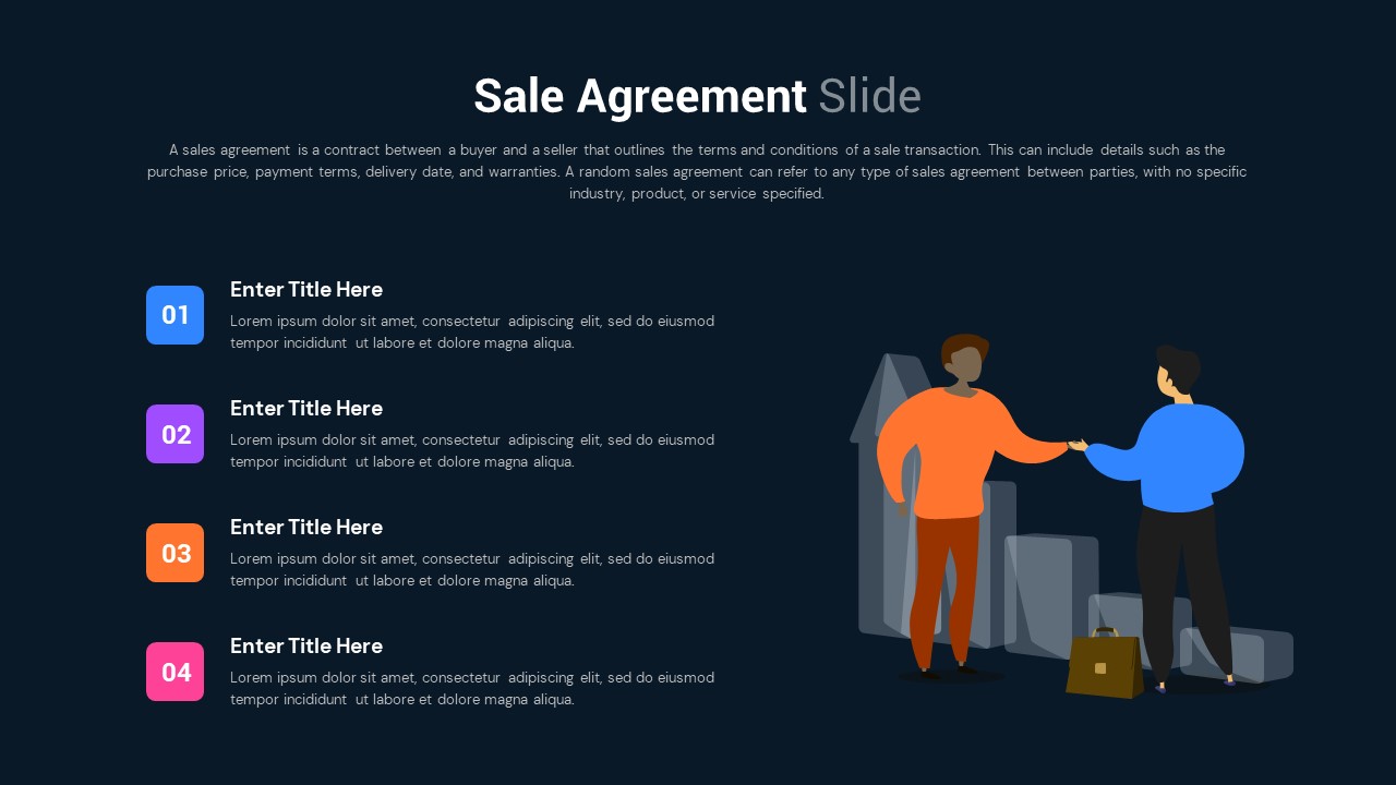 Sale Agreement PowerPoint Slides