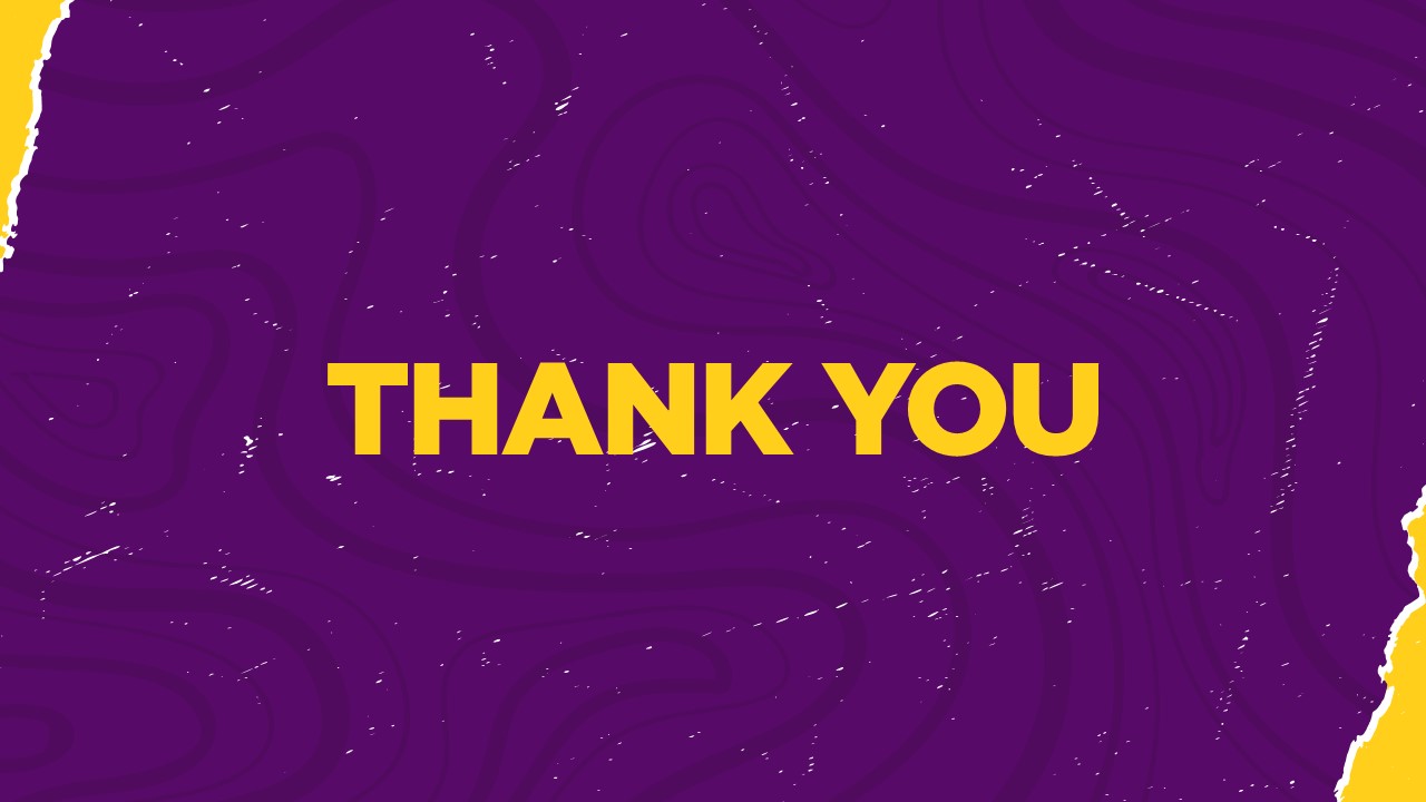 Yellow Purple Background Thank You Slide