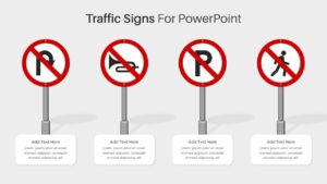 Free Road Street Sign PowerPoint Template Red
