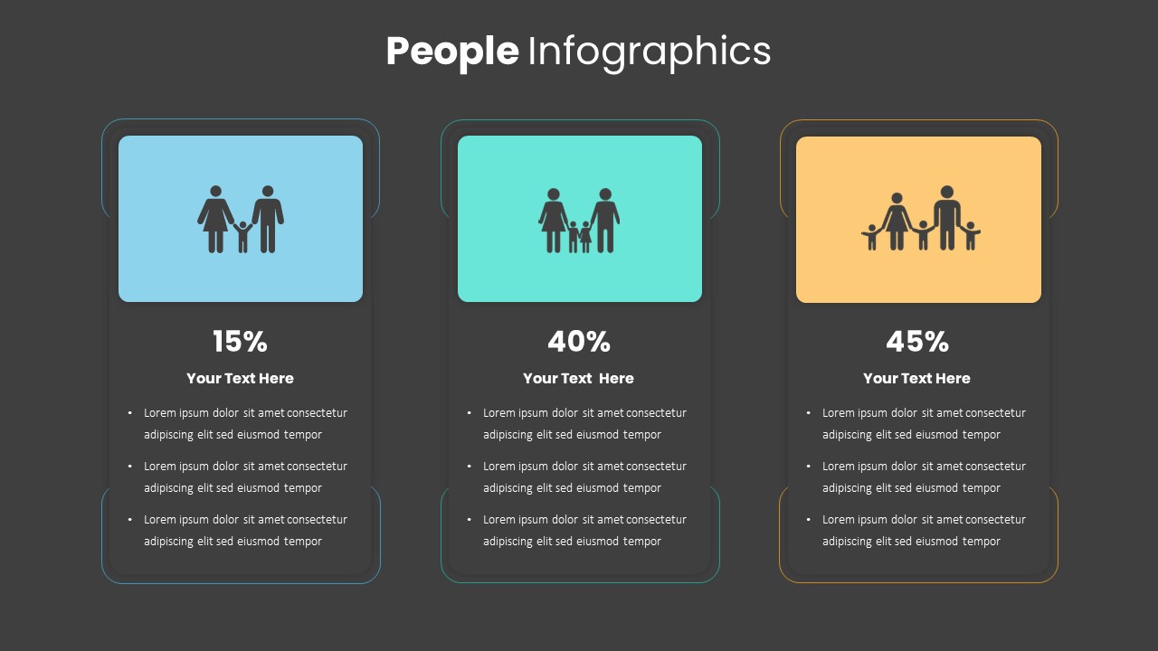 People Infographic PowerPoint Presentation Template Dark