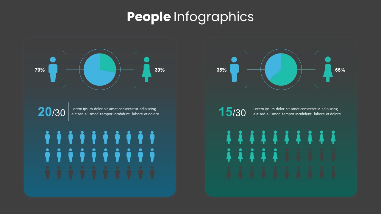 People Infographic PowerPoint Template Dark