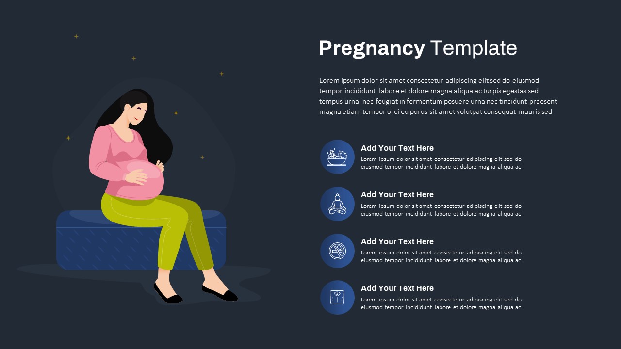 Pregnancy PowerPoint Template Dark