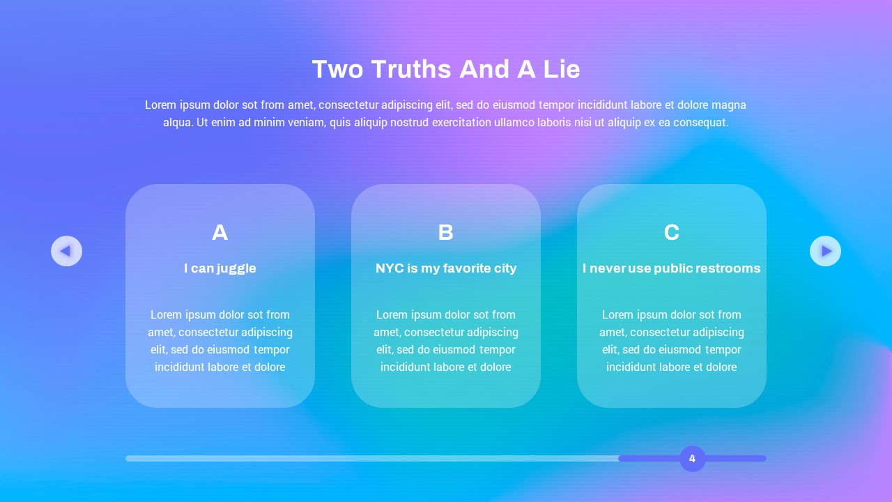 2 Truths And 1 Lie Free PowerPoint Template