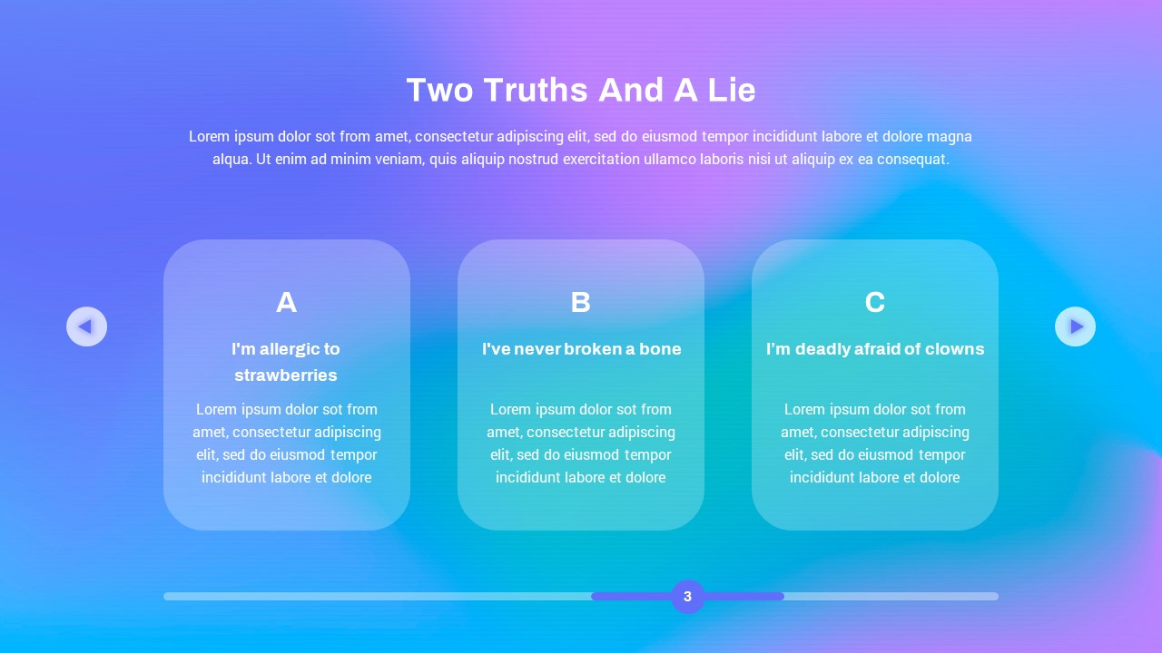 2 Truths And A Lie Free PowerPoint Template