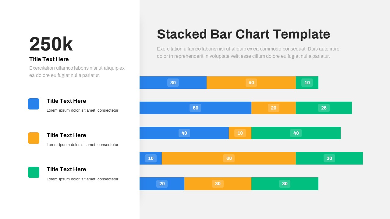 Animated Stacked Bar Chart PPT Template