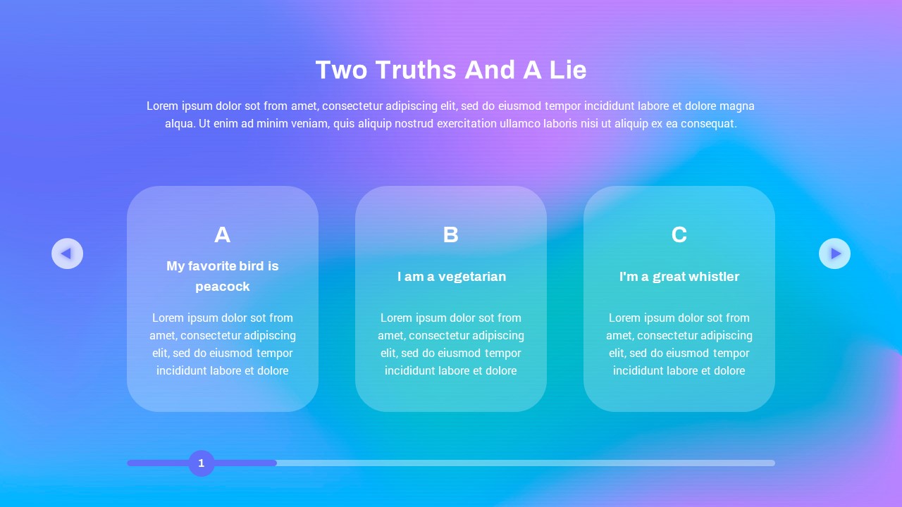 Free Two Truths And One Lie PowerPoint Template
