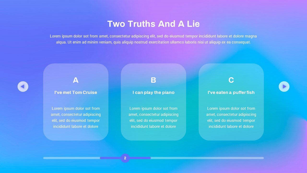 Two Truths And A Lie Free PPT Template