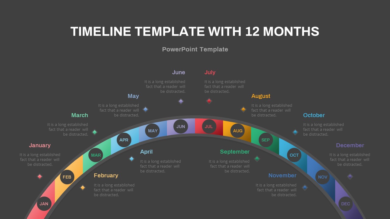 12 Months Timeline PowerPoint Template