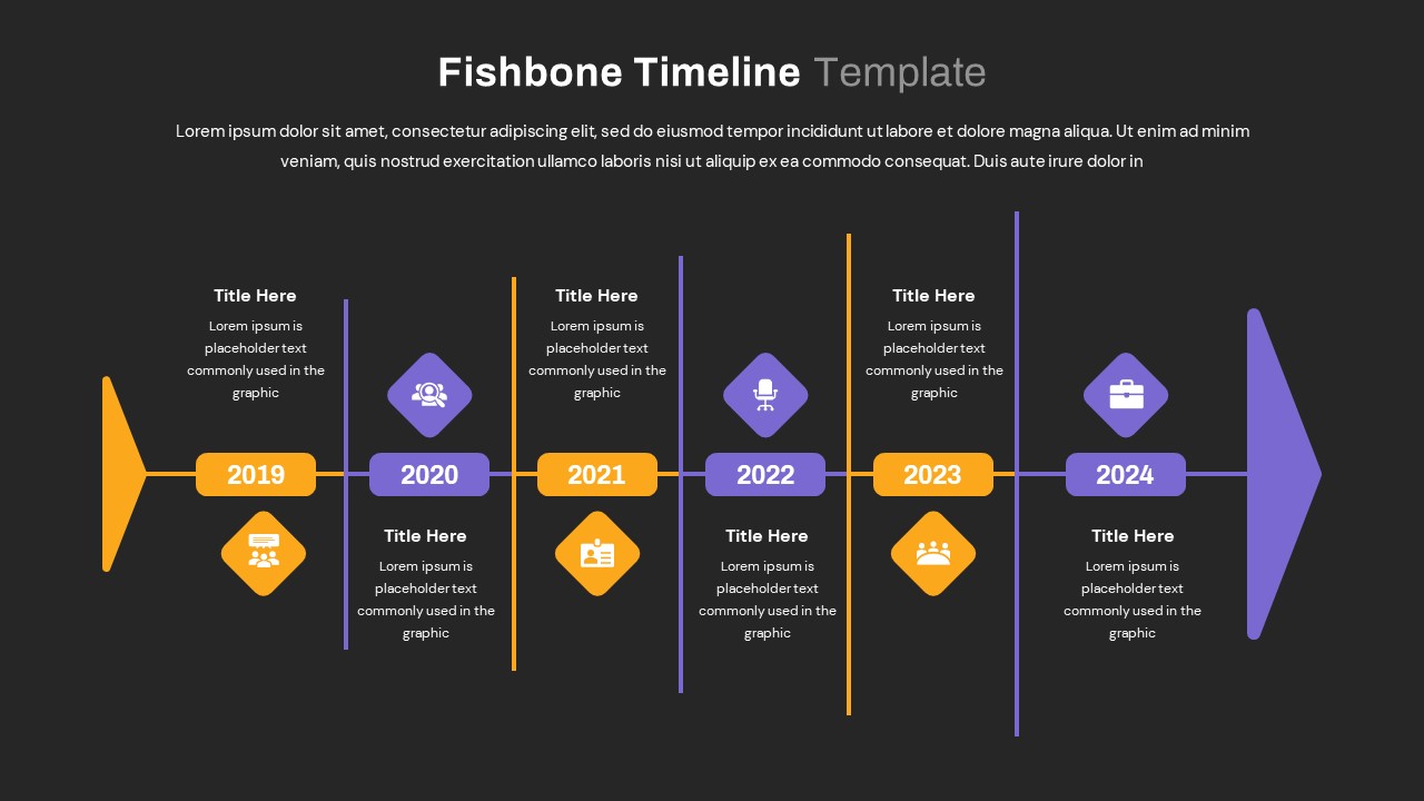 Fishbone Timeline ppt Template
