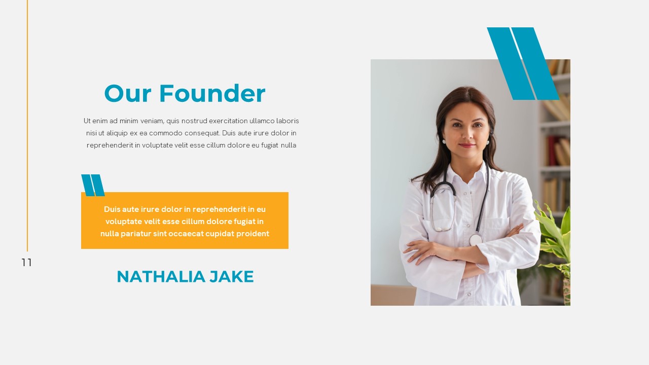 Pharmaceutical Company Founder Introduction PPT Template