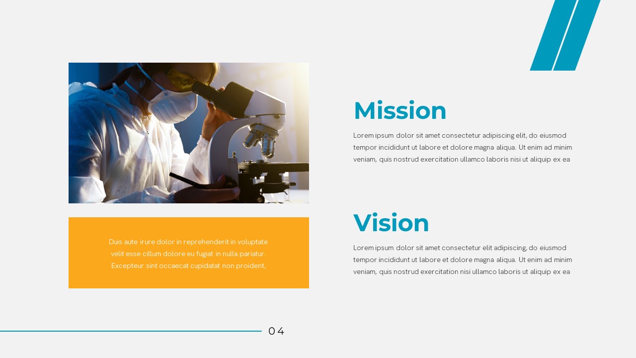 Pharmaceutical Company Mission Vision Slide