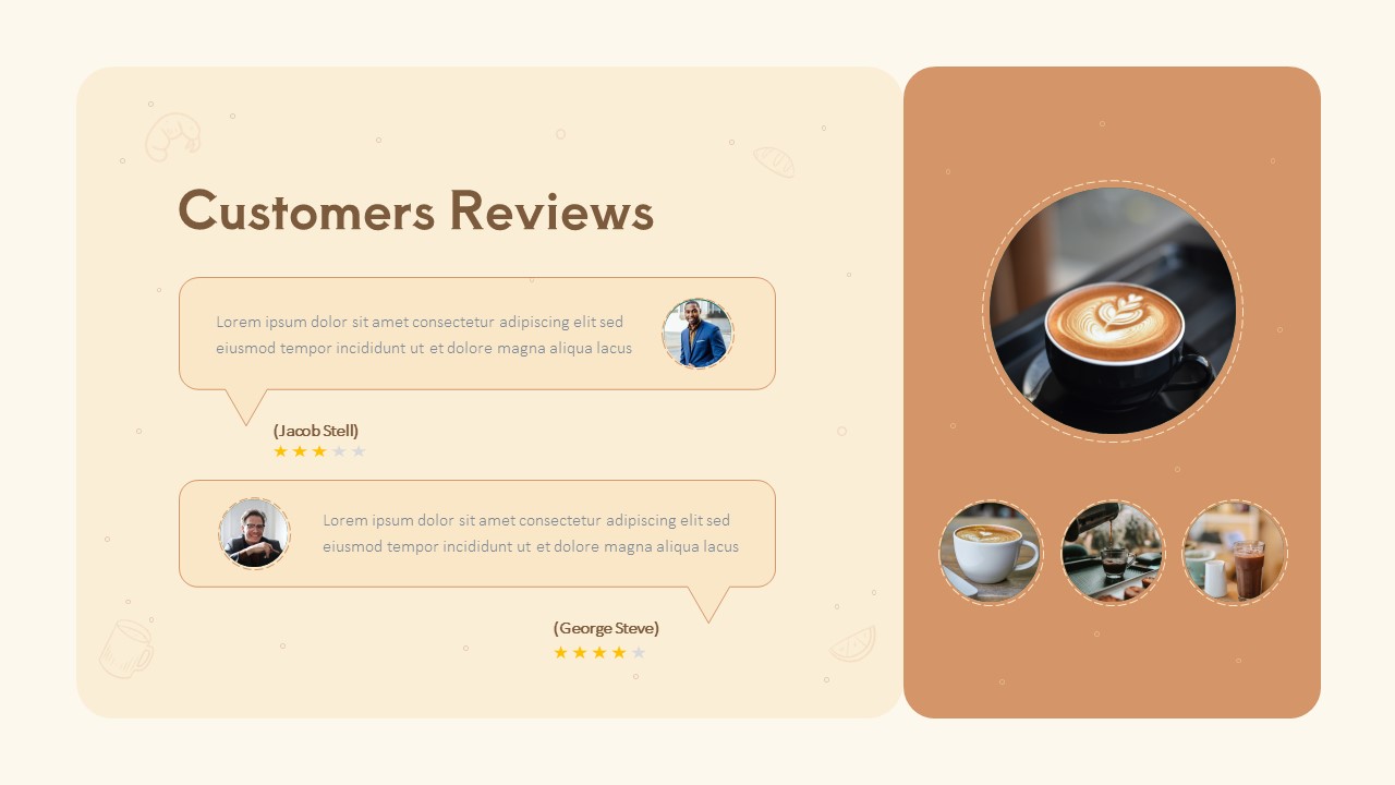 vintage themed customer reviews slide