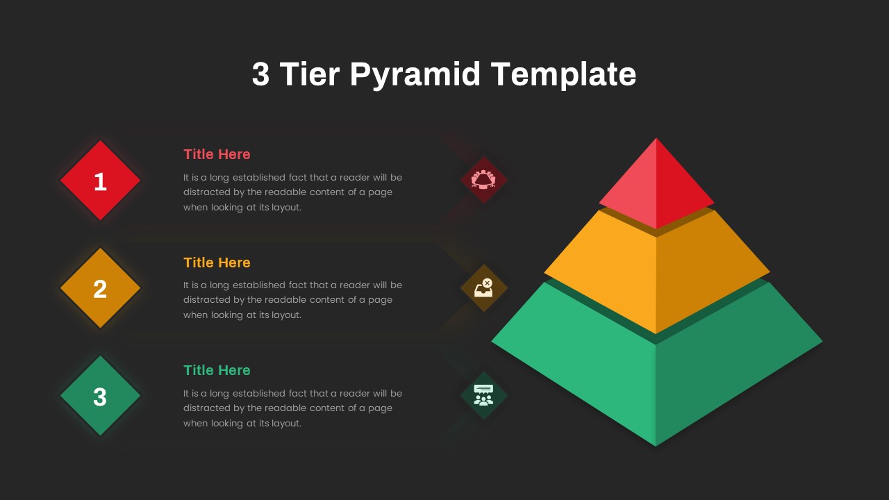 3 Tier Pyramid PowerPoint slide