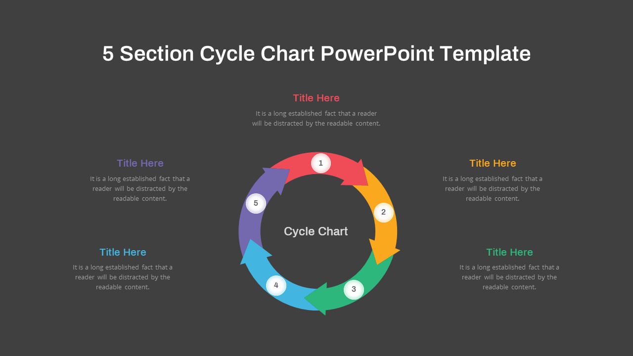 6 section Cycle Chart Diagram PowerPoint Template