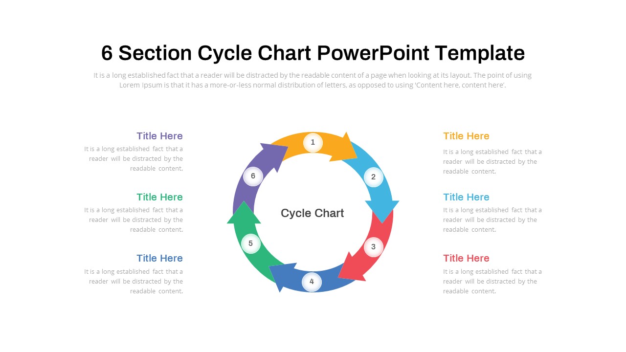 6 step Cycle Chart Diagram PowerPoint Template