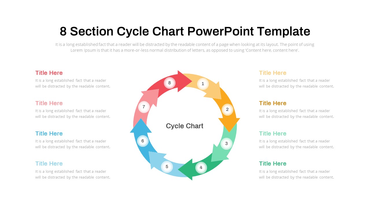 8 section Cycle Chart Diagram PowerPoint Template