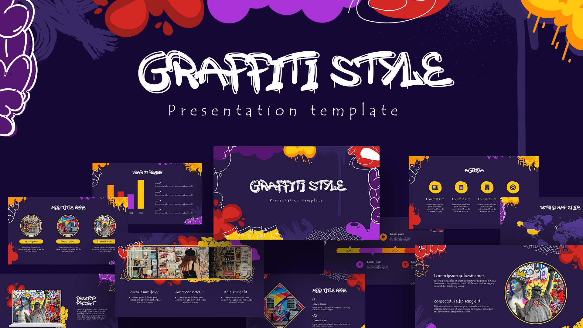 Free Graffiti Style PowerPoint Presentation Templates