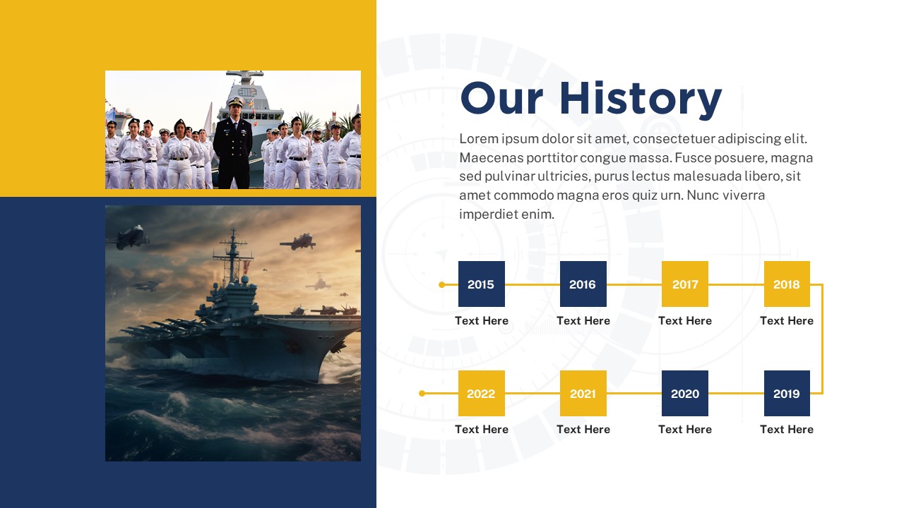 Navy PowerPoint history slide