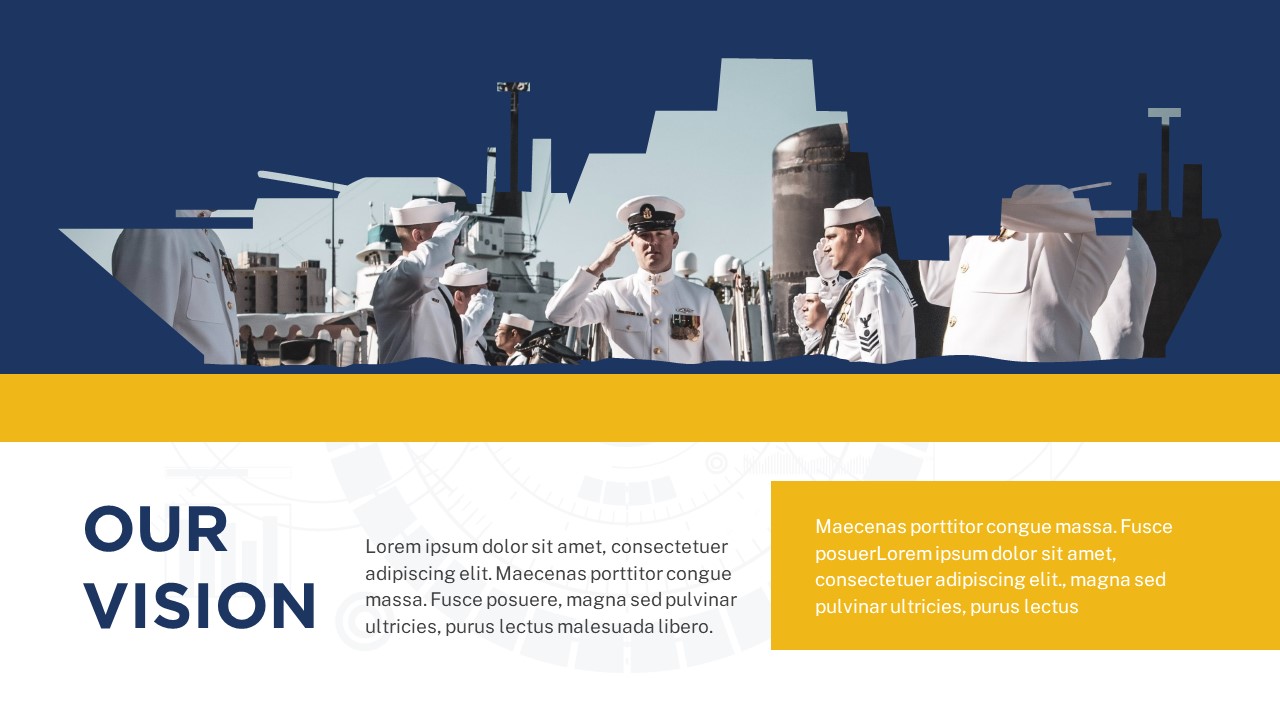 Navy PowerPoint vision slide