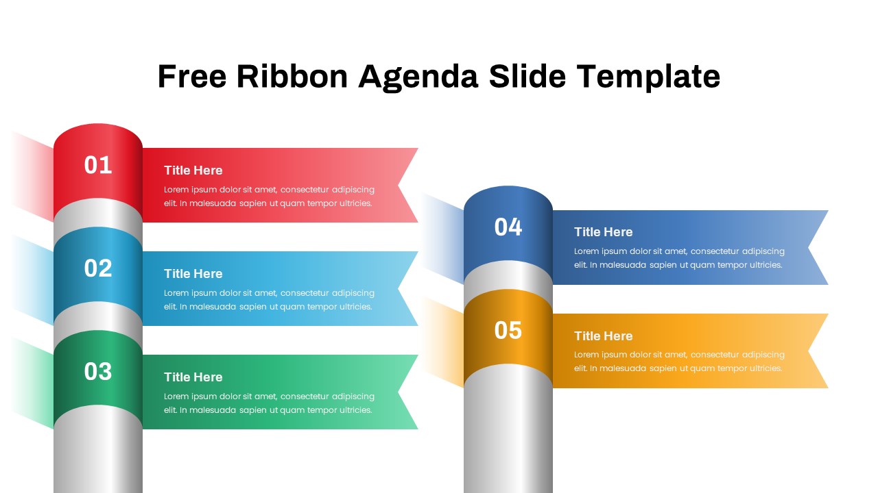 Ribbon Agenda PowerPoint Template