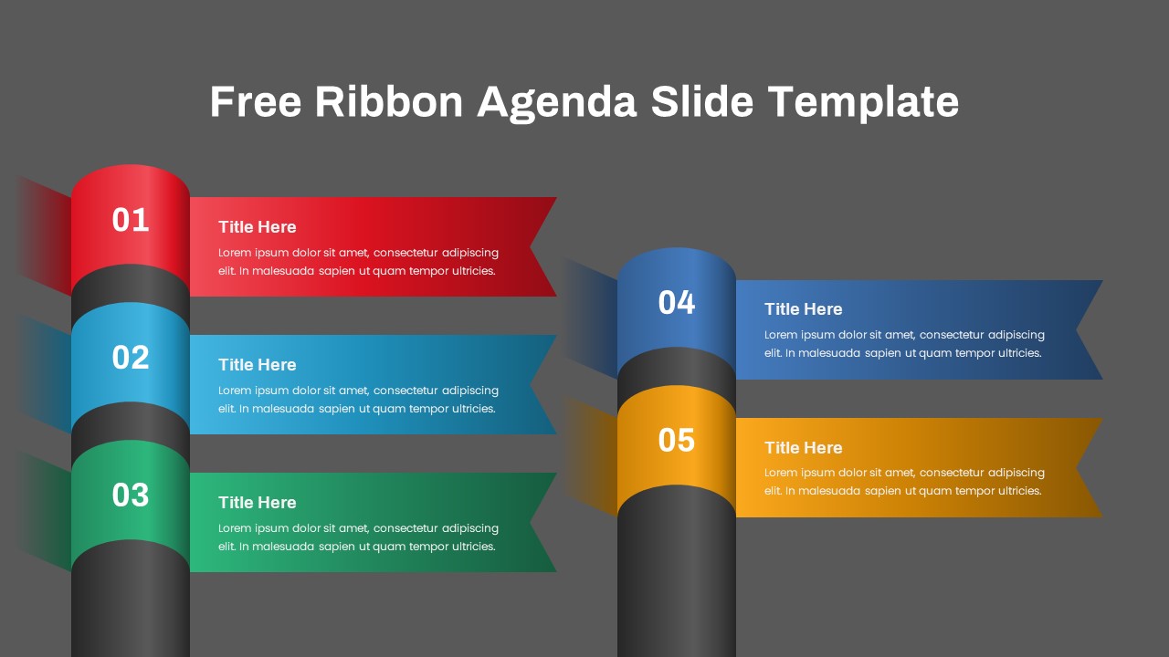 Ribbon Agenda PowerPoint slide