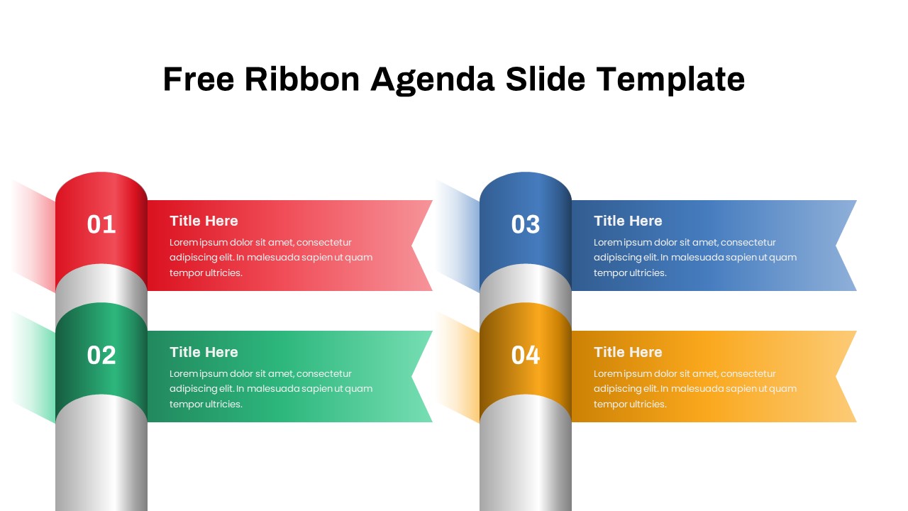 Ribbon Agenda Ppt Template