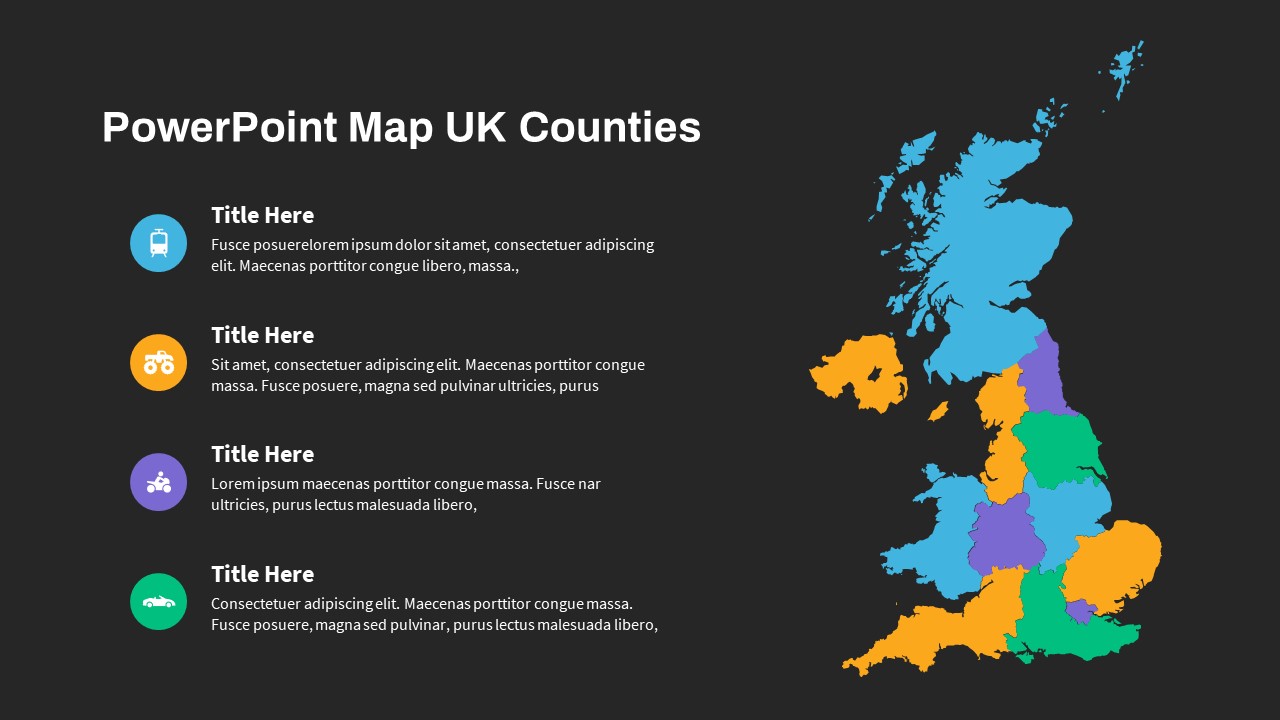 UK Counties Map PowerPoint Template