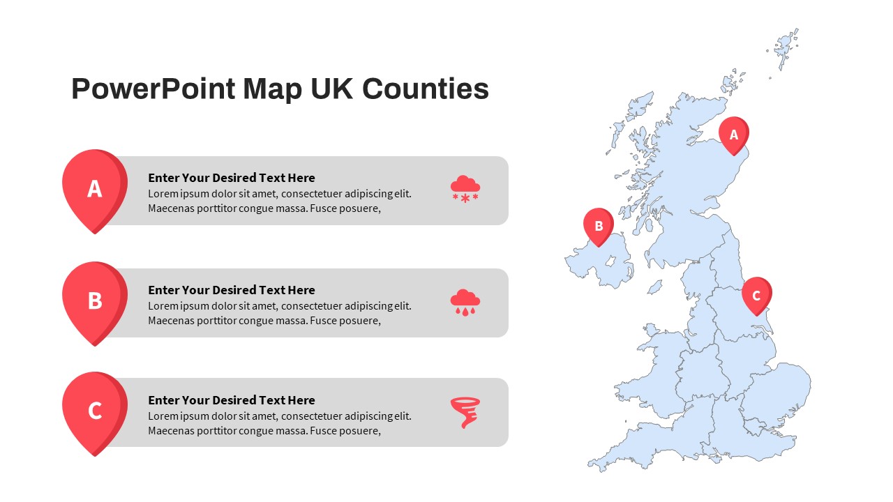UK Counties Map PowerPoint Templates