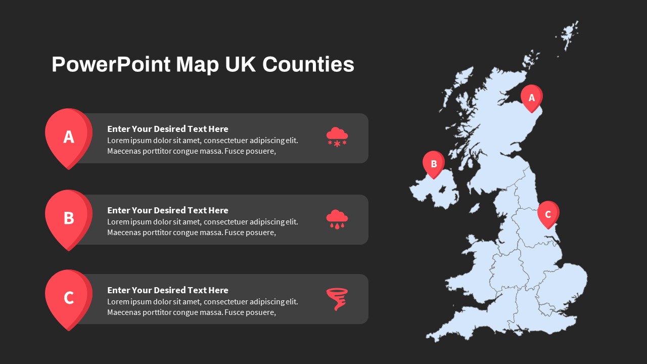 UK Counties Map PowerPoint