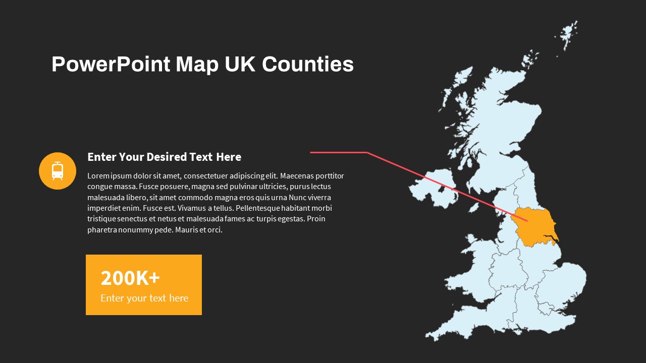 UK Counties Map ppt Template