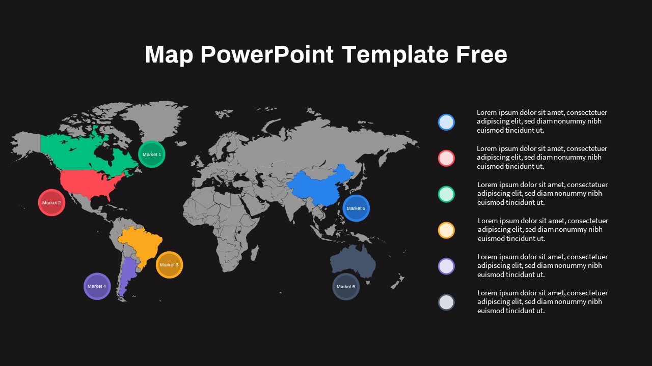 free World Map ppt slide