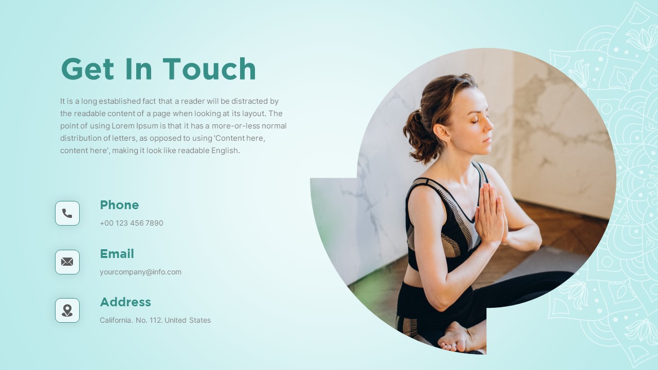 yoga contact ppt template
